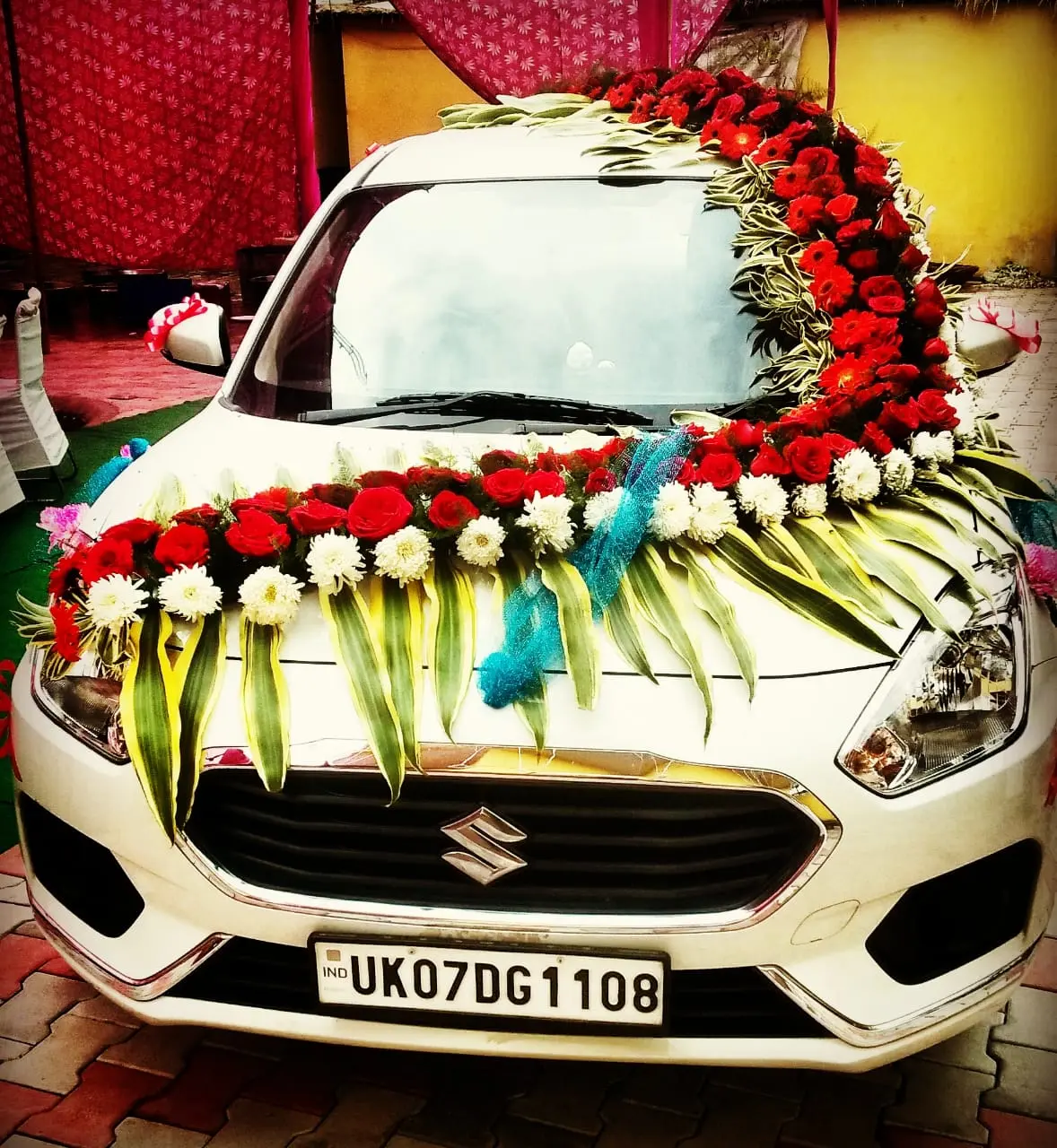 Decorated Wedding Cab Swift Dzire